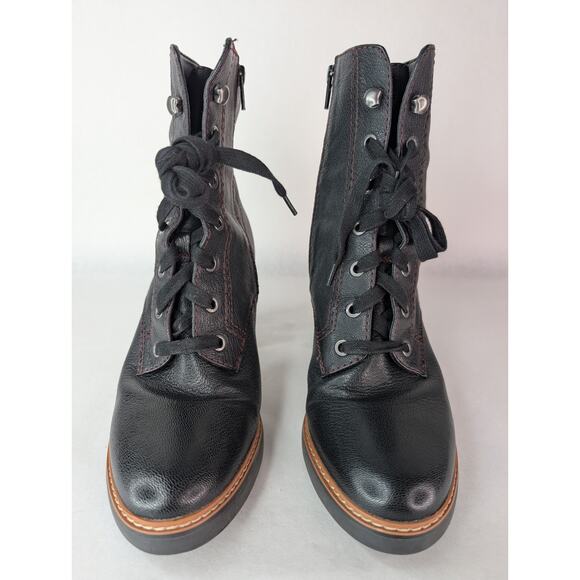 Naturalizer Callie Black Tumbled Leather Heeled Booties Size 9M EUC - Picture 7 of 10